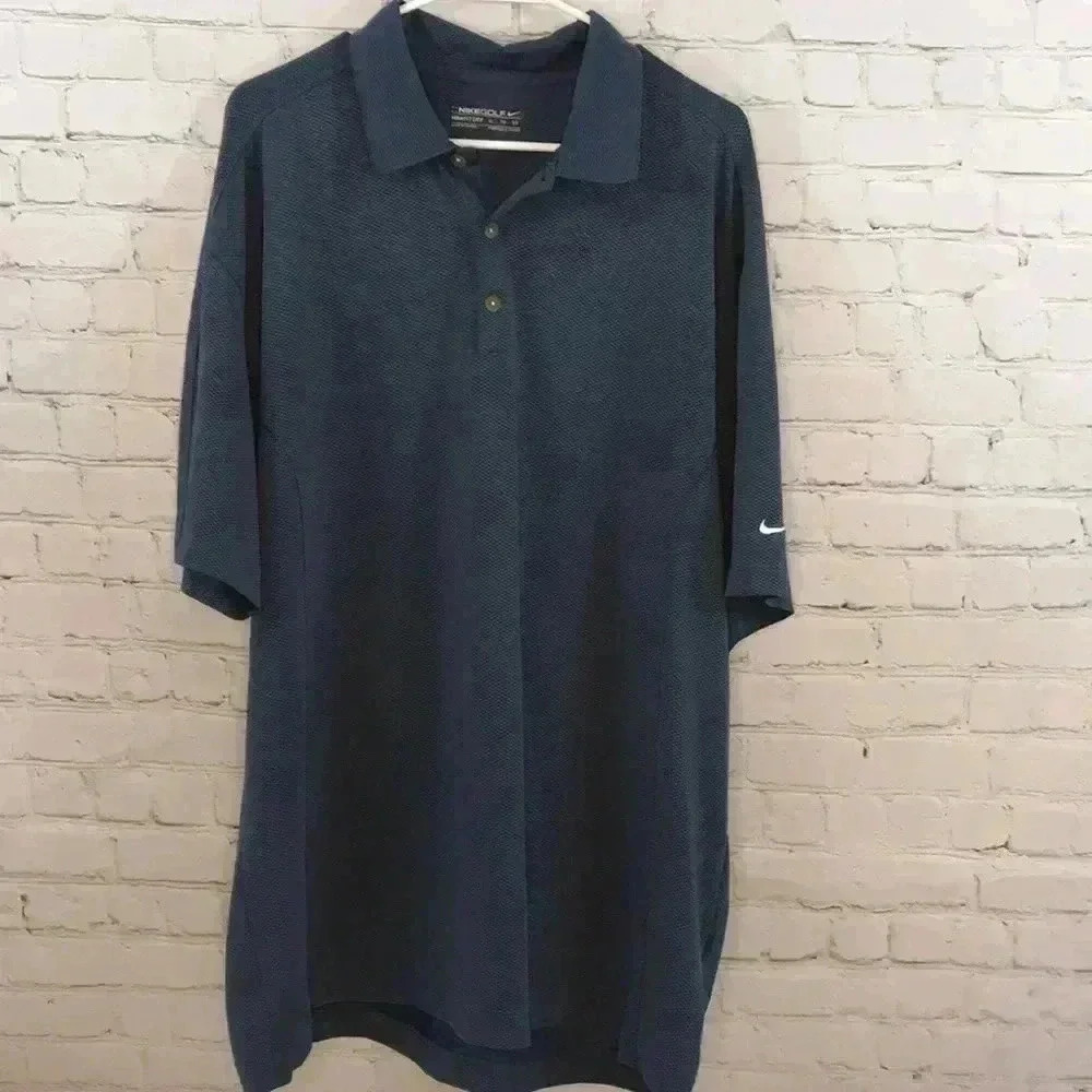 Nike Blue Golf DRI-FIT Polo Shirt Men's Size Large